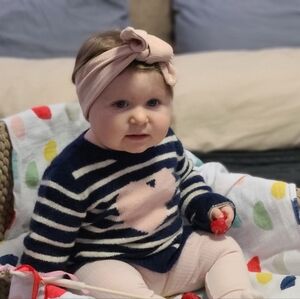 Carter's Heart Navy and Cream Striped Sweater 12m